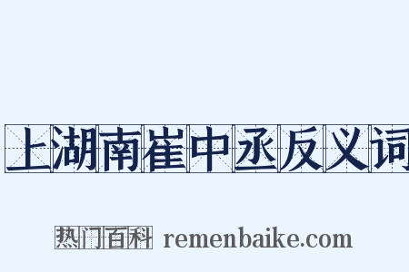 上湖南崔中丞反义词是什么意思的图片